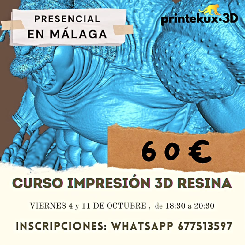 Curso básico de impresión 3D con resina