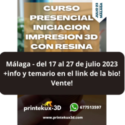 Curso básico de impresión 3D con resina Málaga