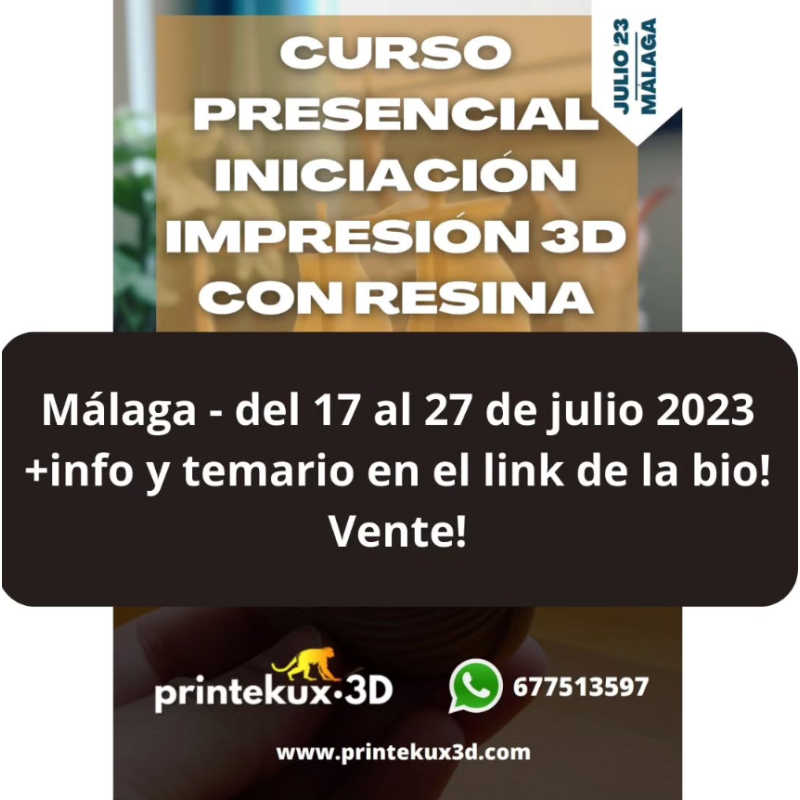 Curso básico de impresión 3D con resina Málaga